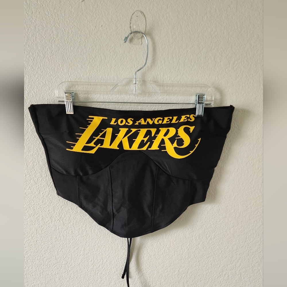 Los Angeles Lakers Black Corset Top Size 1X NWOT
